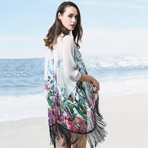 Women's Chiffon Kimono Cardigan Coverup Tops
